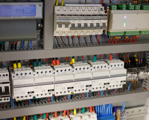 Front view of building automation panel
